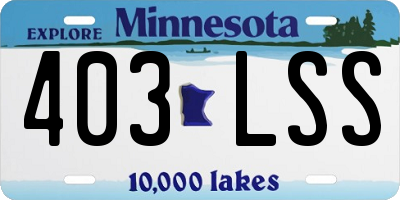 MN license plate 403LSS