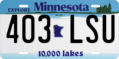MN license plate 403LSU