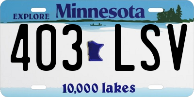 MN license plate 403LSV