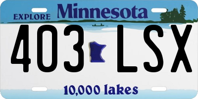 MN license plate 403LSX