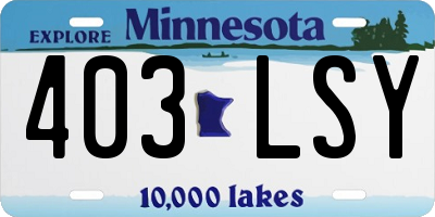 MN license plate 403LSY