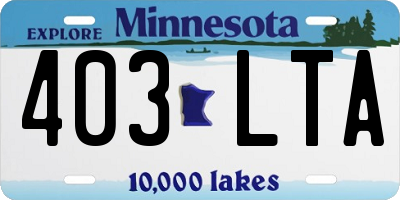 MN license plate 403LTA