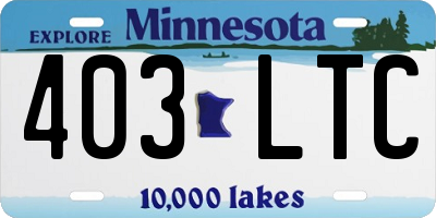 MN license plate 403LTC