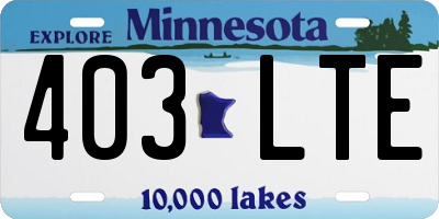 MN license plate 403LTE