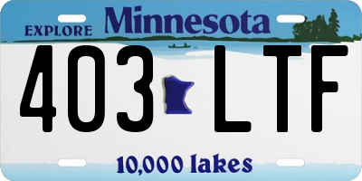 MN license plate 403LTF