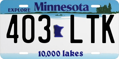 MN license plate 403LTK