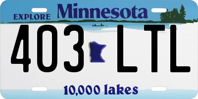 MN license plate 403LTL