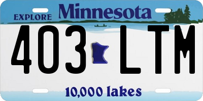 MN license plate 403LTM