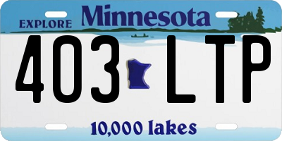 MN license plate 403LTP