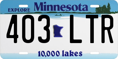 MN license plate 403LTR