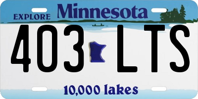 MN license plate 403LTS
