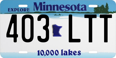 MN license plate 403LTT
