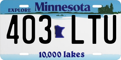 MN license plate 403LTU