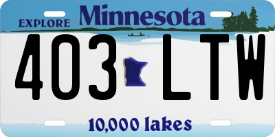 MN license plate 403LTW