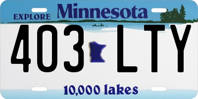 MN license plate 403LTY