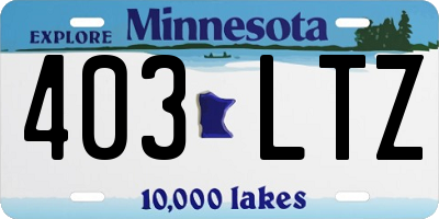 MN license plate 403LTZ