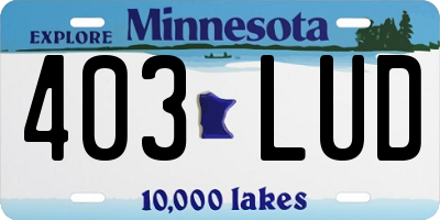 MN license plate 403LUD