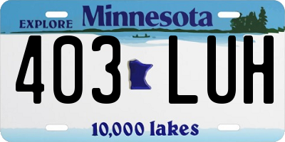 MN license plate 403LUH