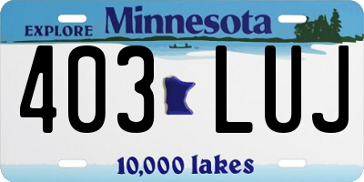 MN license plate 403LUJ
