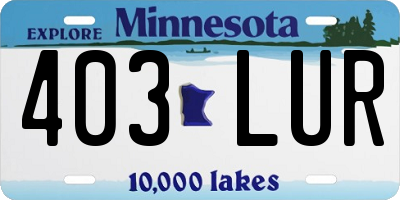 MN license plate 403LUR