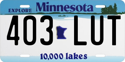 MN license plate 403LUT