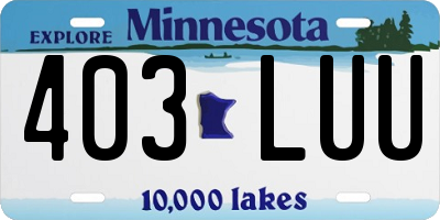 MN license plate 403LUU