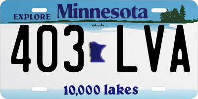 MN license plate 403LVA