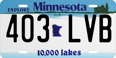MN license plate 403LVB