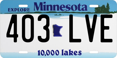 MN license plate 403LVE