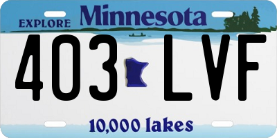 MN license plate 403LVF