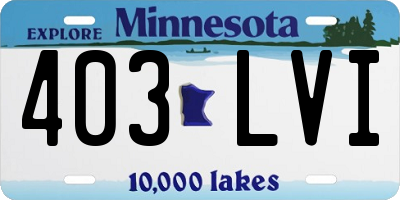 MN license plate 403LVI