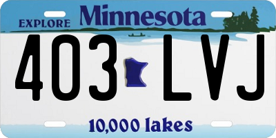 MN license plate 403LVJ