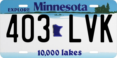 MN license plate 403LVK