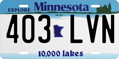 MN license plate 403LVN