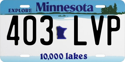 MN license plate 403LVP