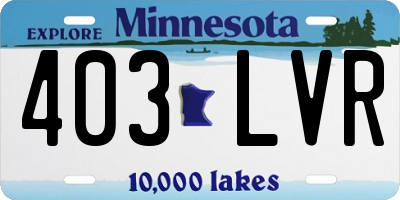 MN license plate 403LVR
