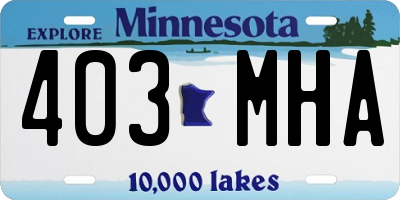 MN license plate 403MHA