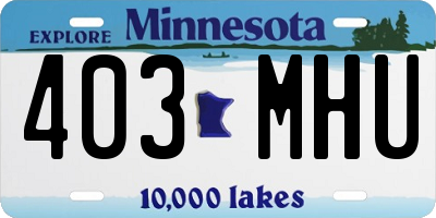 MN license plate 403MHU