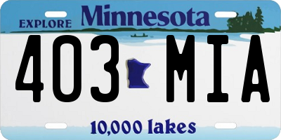 MN license plate 403MIA