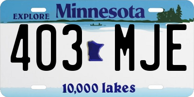MN license plate 403MJE