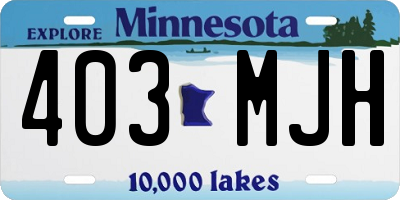 MN license plate 403MJH