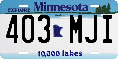MN license plate 403MJI