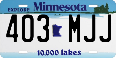 MN license plate 403MJJ