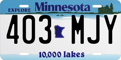 MN license plate 403MJY