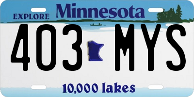 MN license plate 403MYS