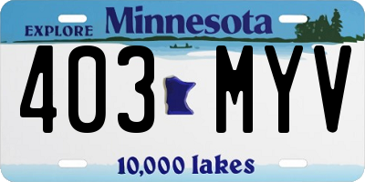 MN license plate 403MYV