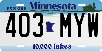 MN license plate 403MYW