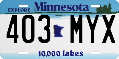 MN license plate 403MYX