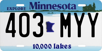 MN license plate 403MYY