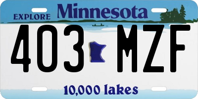 MN license plate 403MZF